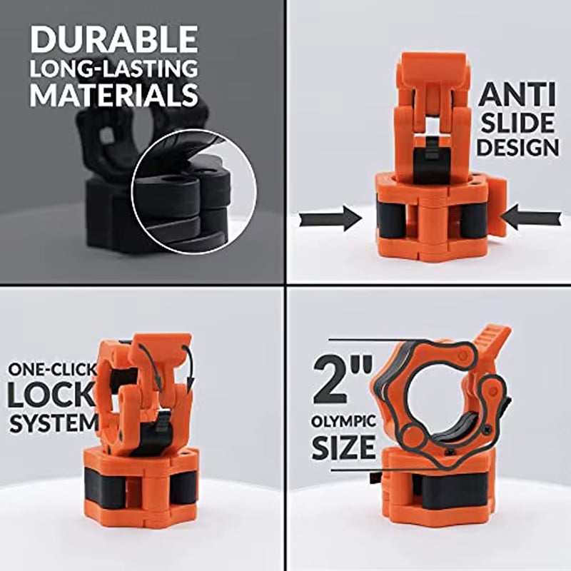 1Pair 25/50Mm Barbell Clamps Weightlifting Collars Weight Clips for Bars Dumbbell Bar Clamps Spinlock Collar Gym Accessories