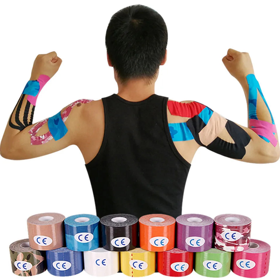 Loogdeel 2Size Kinesiology Tape Athletic Tape Sport Recovery Tape Strapping Gym Fitness Tennis Running Knee Muscle Protector