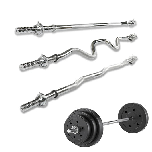 Standard Straight & Curved Barbell Bars - Weight Plates Not Included