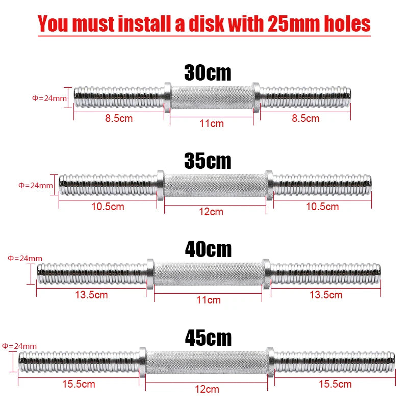 Dumbbell Bars With Clamps - Weight Plates Not Included