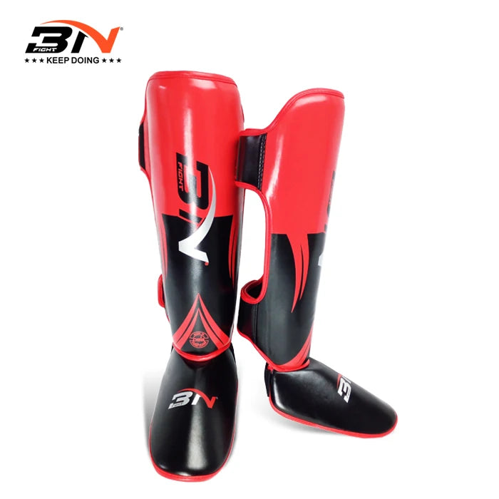 BN 1 Pair MMA Boxing Muay Thai Shin Guards Kickboxing Leg Support Shield Equipment Karate Ankle Foot Protection