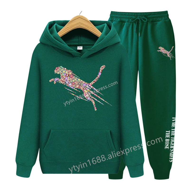 Womens TrackSuit  Aesthetic Sweatshirts Sweatpants Two-piece suit 2025 New Fleece Oversize Designer Streetwear Women Hoodie Sets