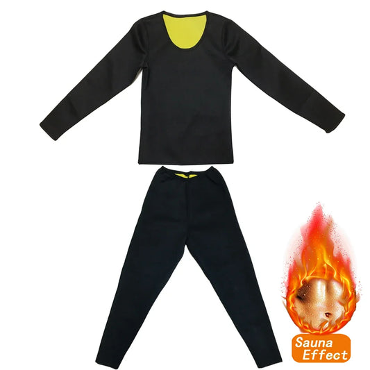 Sauna Suit Women Gym Clothing Set Shapewear Pullover Tops Running Fitness Exercise Sportswear Weight Loss Sweating Sports Shaper