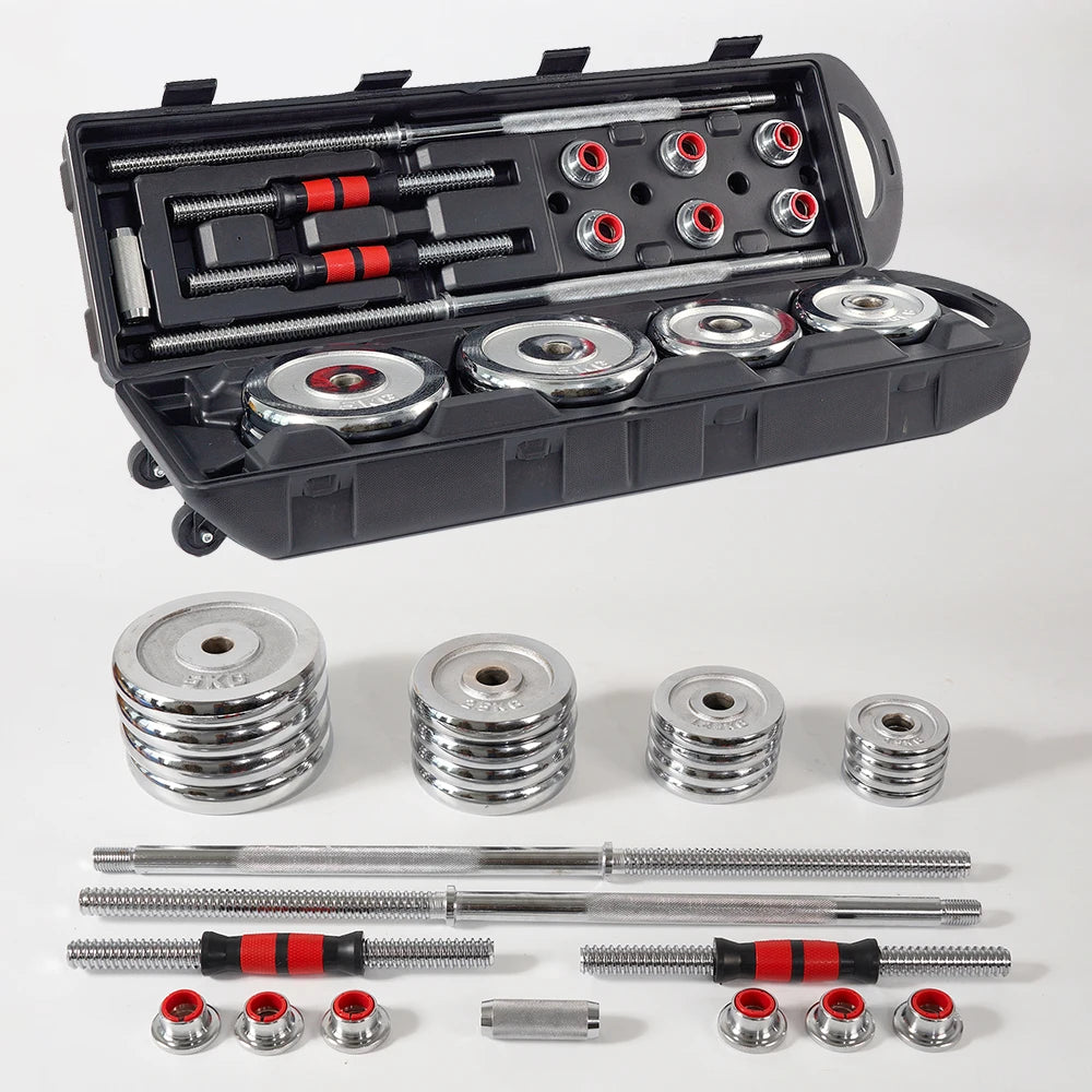 50kg Dumbbell/Barbell Set - Chrome