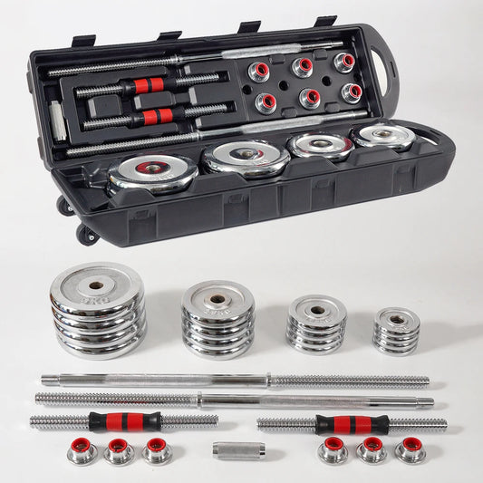 50kg Dumbbell/Barbell Set - Chrome