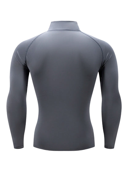2025 New Men Sportswear Fitness Top Gym Shirts Quick-drying Breathable Slim Long-sleeved T-shirt Running Training Clothes Autumn