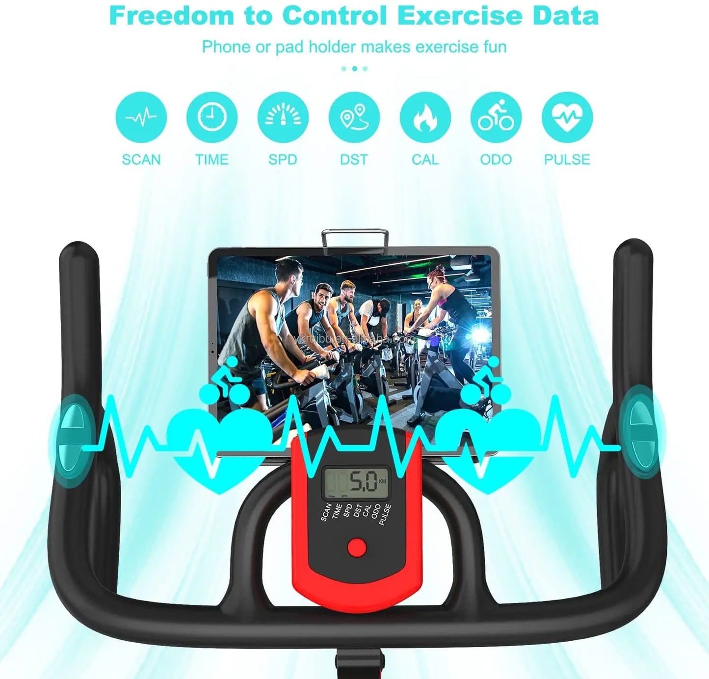 Flywheel Bicycle with Screen & Speakers