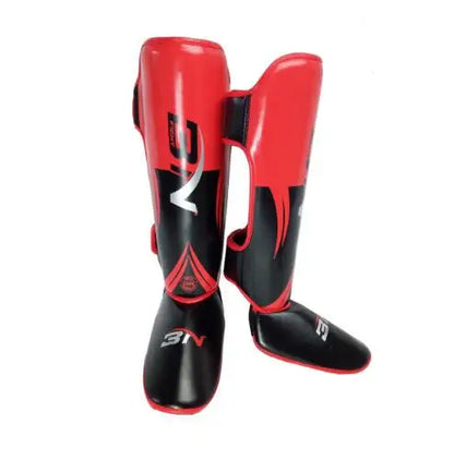 BN 1 Pair MMA Boxing Muay Thai Shin Guards Kickboxing Leg Support Shield Equipment Karate Ankle Foot Protection
