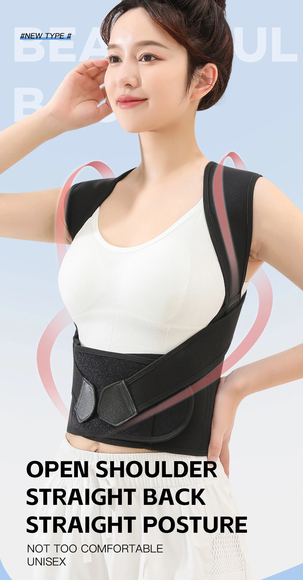 Adjustable Back Brace for Posture & Support
