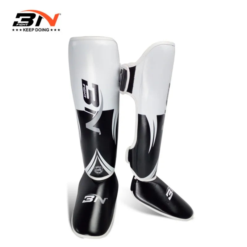 BN 1 Pair MMA Boxing Muay Thai Shin Guards Kickboxing Leg Support Shield Equipment Karate Ankle Foot Protection