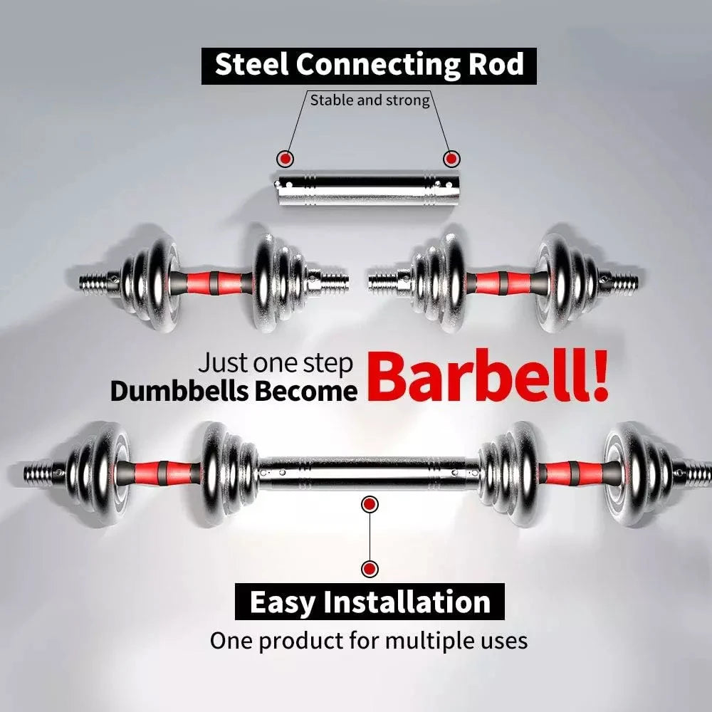 50kg Dumbbell/Barbell Set - Chrome