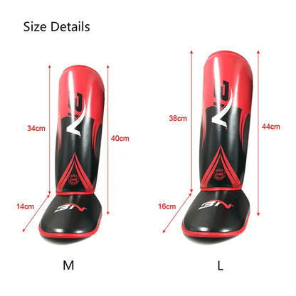 BN 1 Pair MMA Boxing Muay Thai Shin Guards Kickboxing Leg Support Shield Equipment Karate Ankle Foot Protection