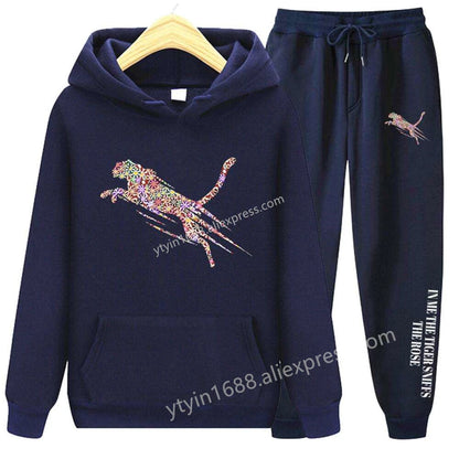 Womens TrackSuit  Aesthetic Sweatshirts Sweatpants Two-piece suit 2025 New Fleece Oversize Designer Streetwear Women Hoodie Sets