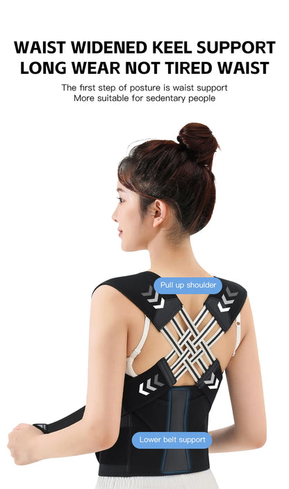 Adjustable Back Brace for Posture & Support