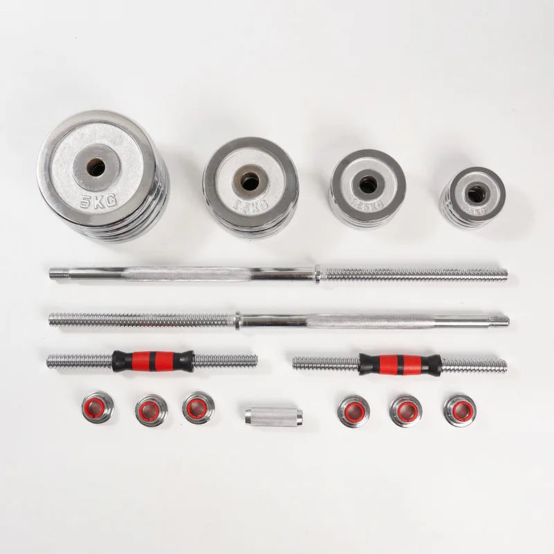 50kg Dumbbell/Barbell Set - Chrome