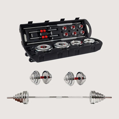 50kg Dumbbell/Barbell Set - Chrome