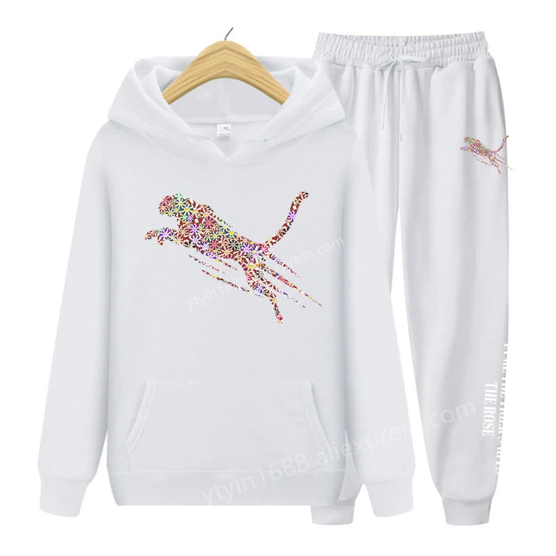 Womens TrackSuit  Aesthetic Sweatshirts Sweatpants Two-piece suit 2025 New Fleece Oversize Designer Streetwear Women Hoodie Sets